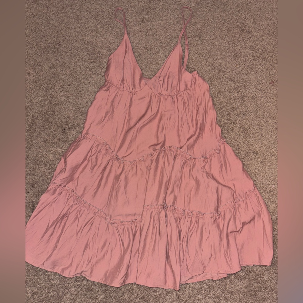Pink Tiered Sleeveless Dress